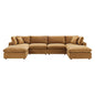 Commix 6-Piece Down Filled Overstuffed Performance Velvet Sectional Sofa