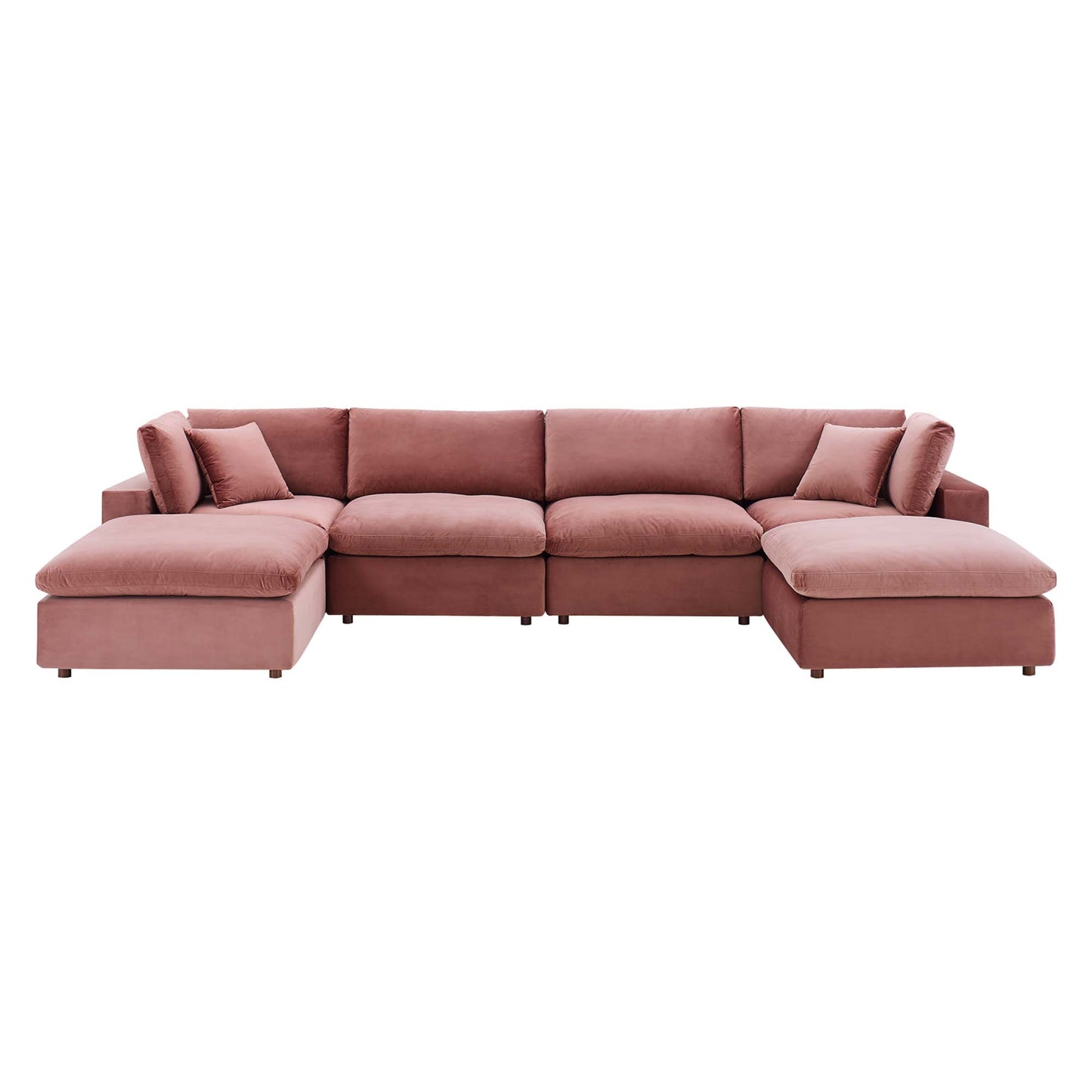 Commix 6-Piece Down Filled Overstuffed Performance Velvet Sectional Sofa