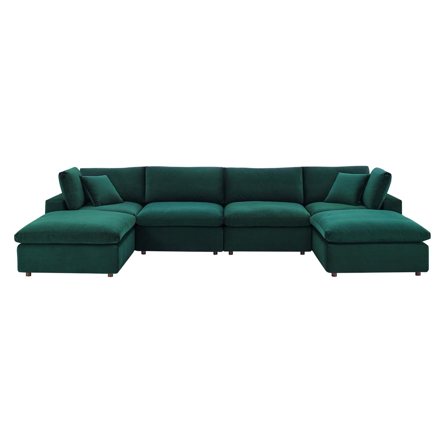 Commix 6-Piece Down Filled Overstuffed Performance Velvet Sectional Sofa