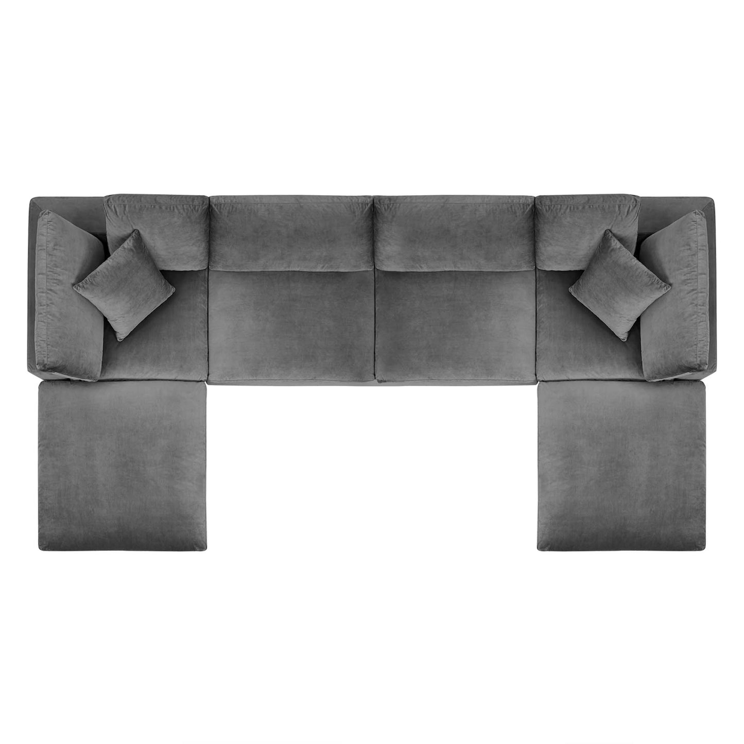 Commix 6-Piece Down Filled Overstuffed Performance Velvet Sectional Sofa