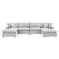 Commix 6-Piece Down Filled Overstuffed Performance Velvet Sectional Sofa