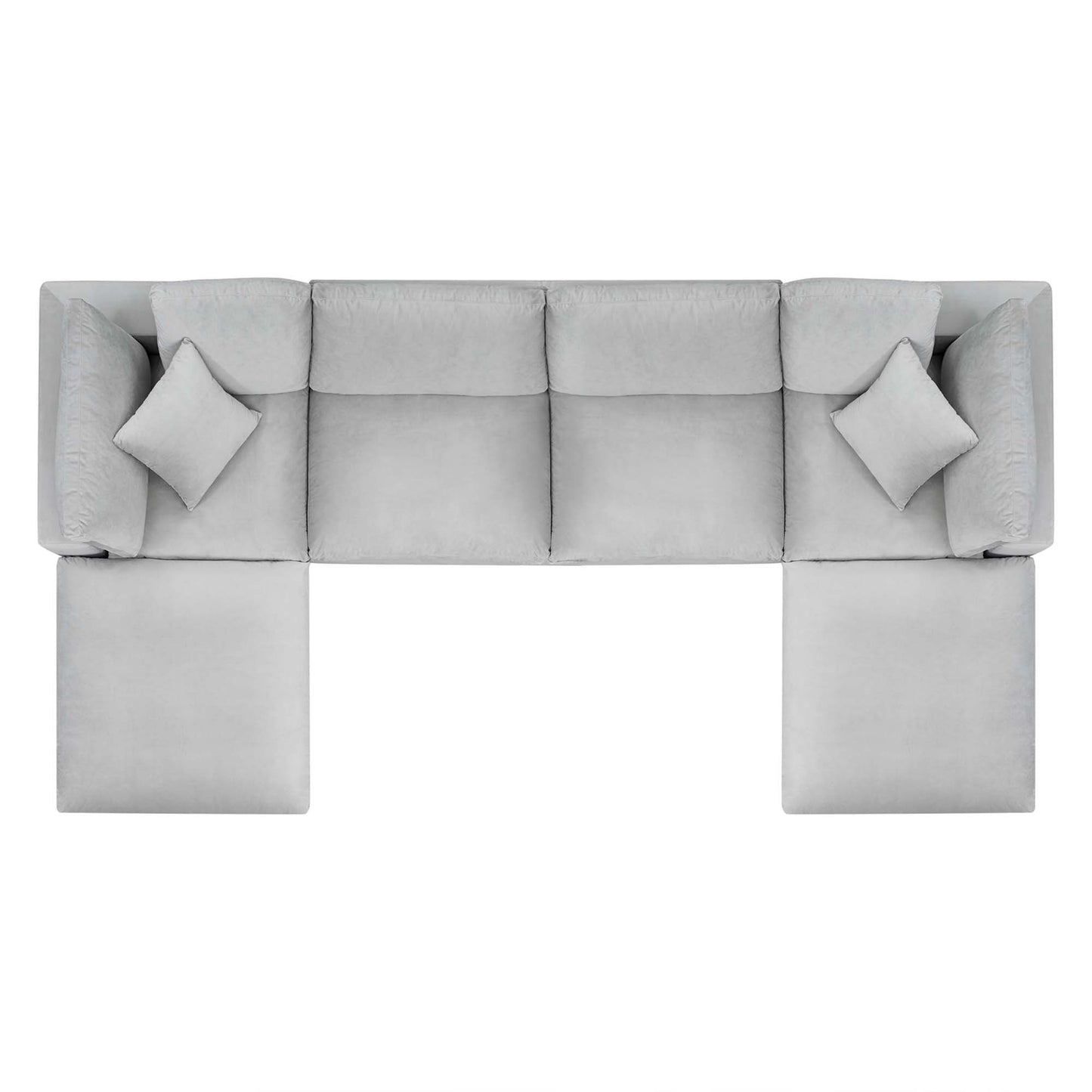 Commix 6-Piece Down Filled Overstuffed Performance Velvet Sectional Sofa