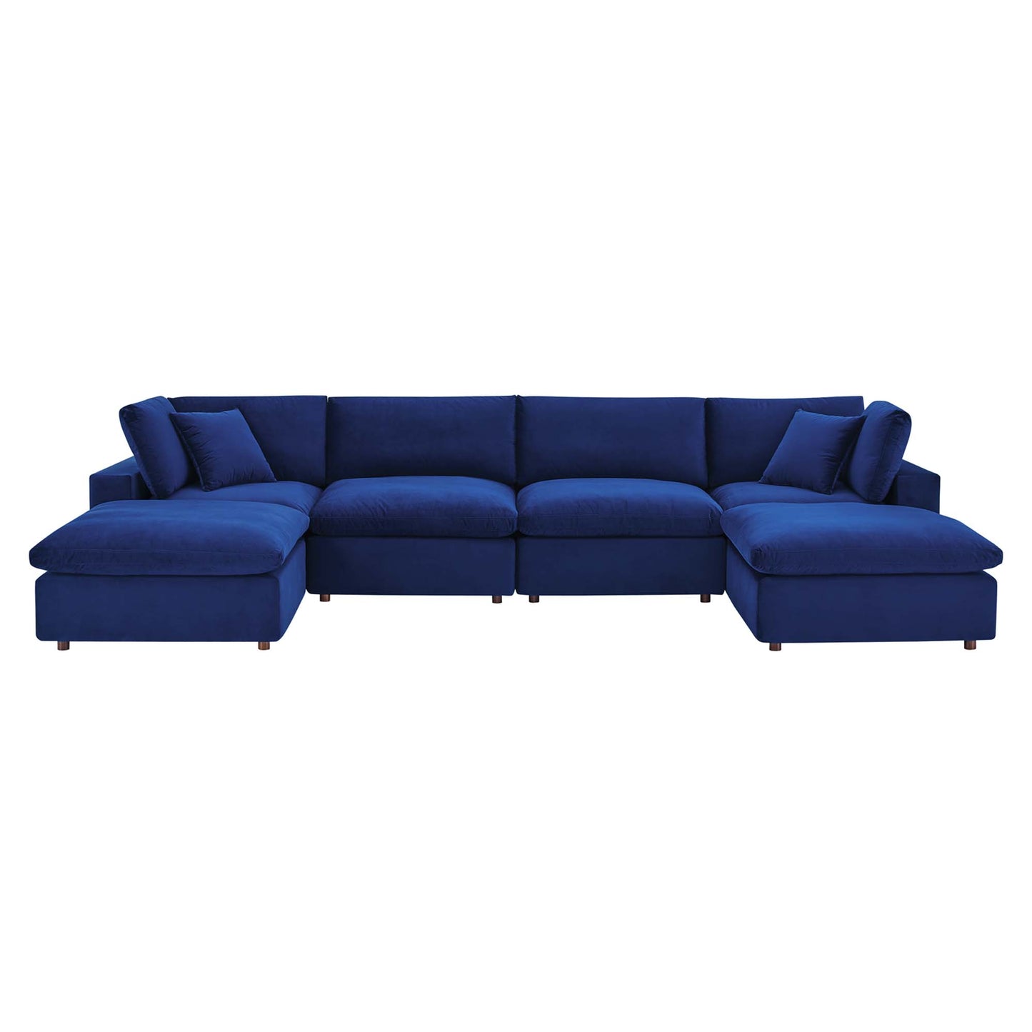 Commix 6-Piece Down Filled Overstuffed Performance Velvet Sectional Sofa