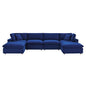 Commix 6-Piece Down Filled Overstuffed Performance Velvet Sectional Sofa