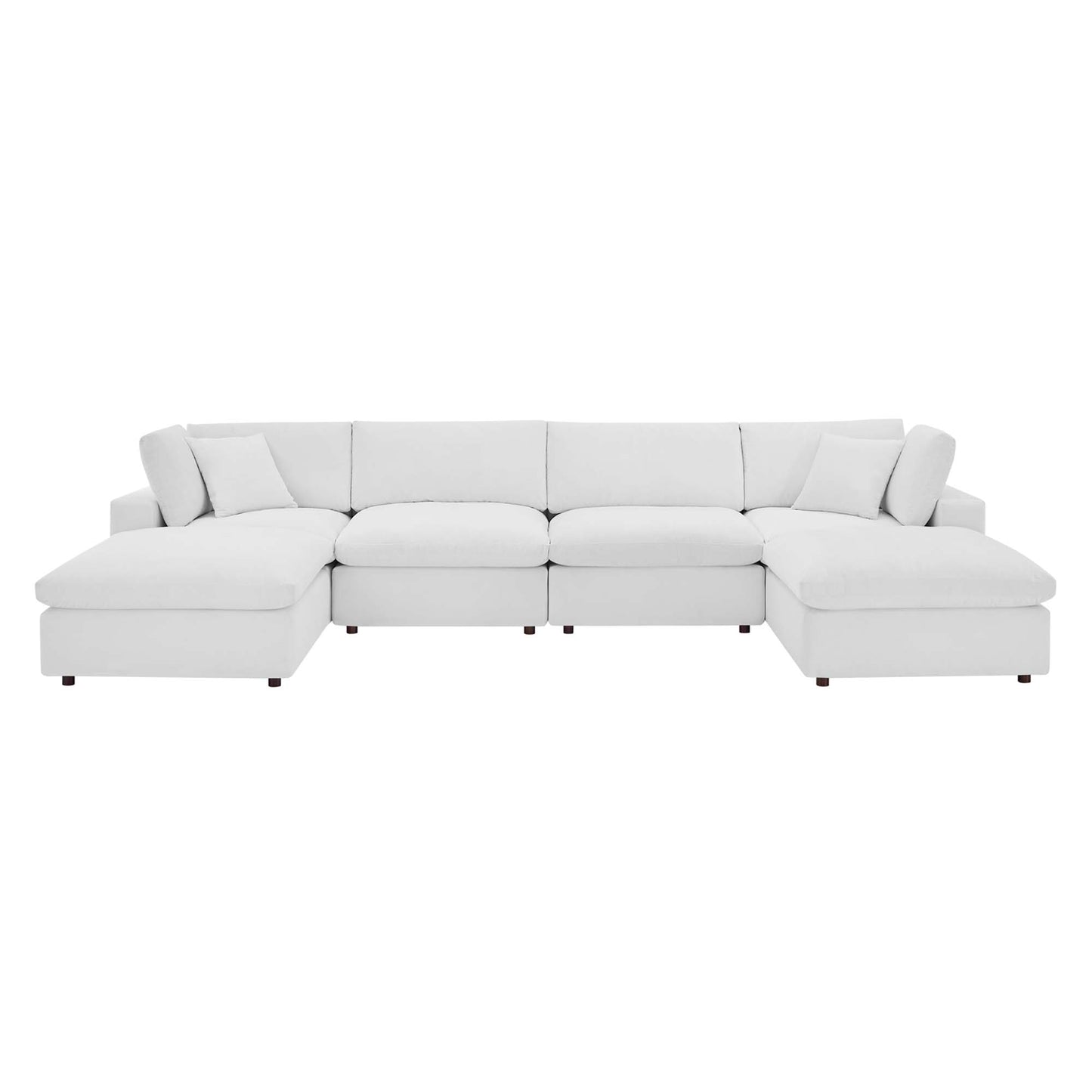 Commix 6-Piece Down Filled Overstuffed Performance Velvet Sectional Sofa