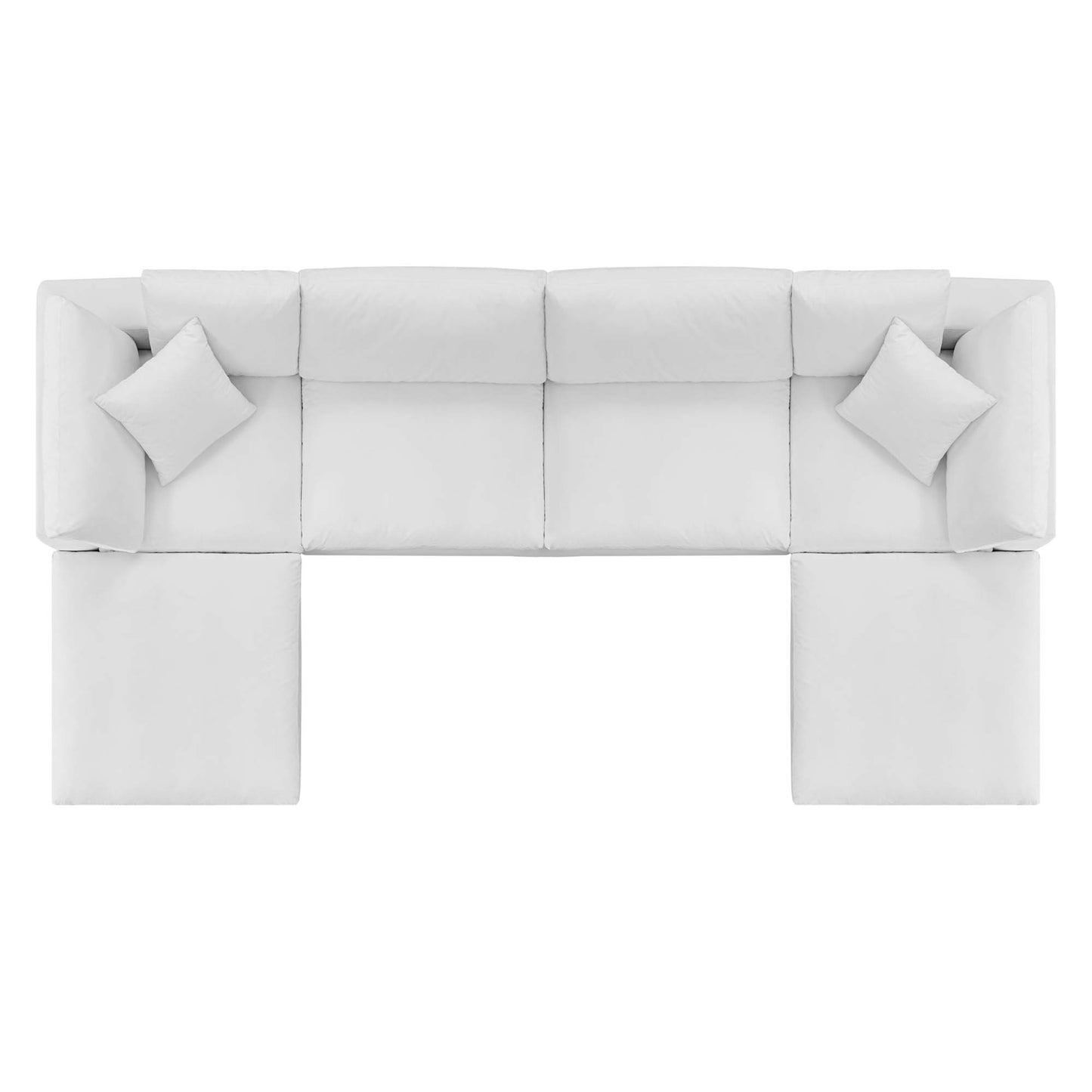 Commix 6-Piece Down Filled Overstuffed Performance Velvet Sectional Sofa