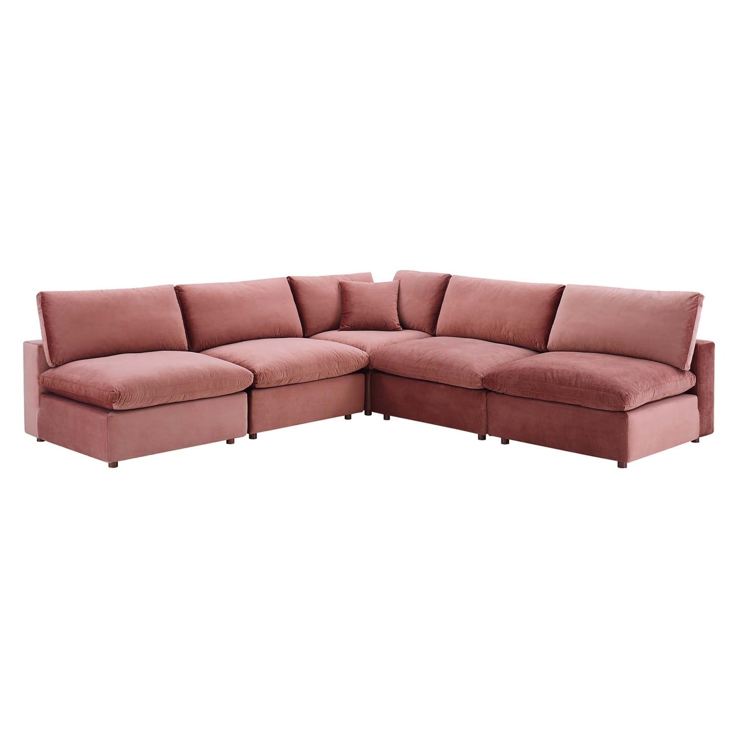 Commix 5-Piece Down Filled Overstuffed Performance Velvet Sectional Sofa