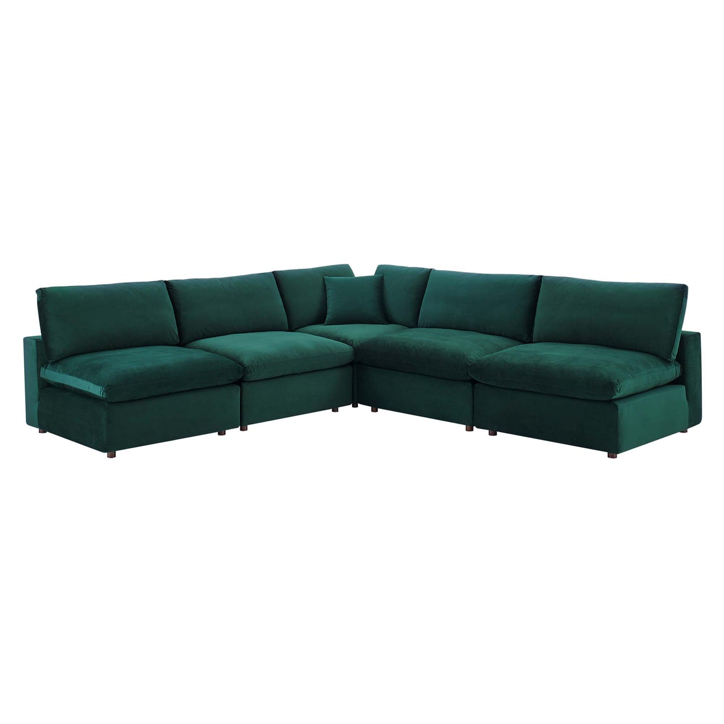 Commix 5-Piece Down Filled Overstuffed Performance Velvet Sectional Sofa