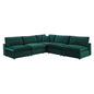 Commix 5-Piece Down Filled Overstuffed Performance Velvet Sectional Sofa