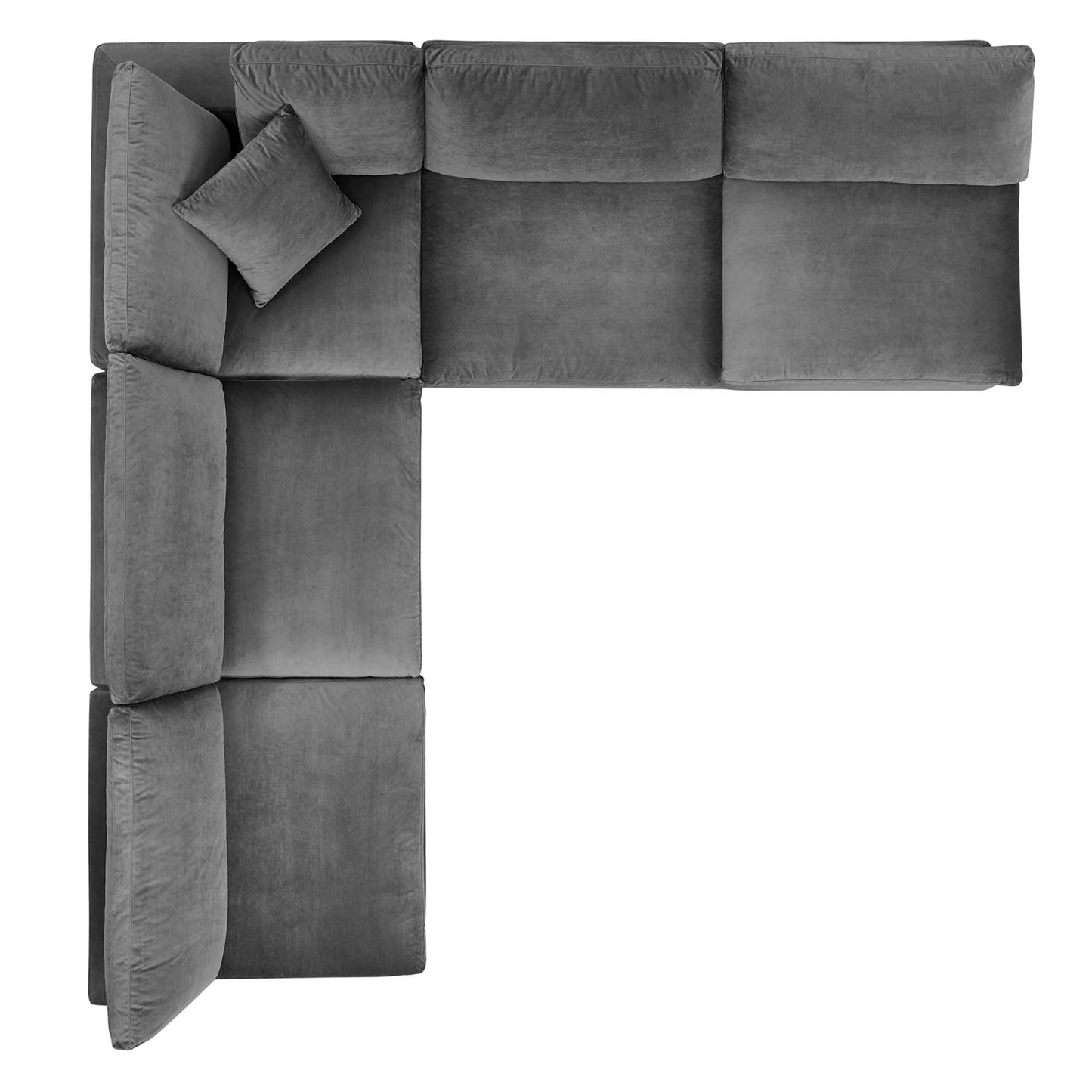 Commix 5-Piece Down Filled Overstuffed Performance Velvet Sectional Sofa