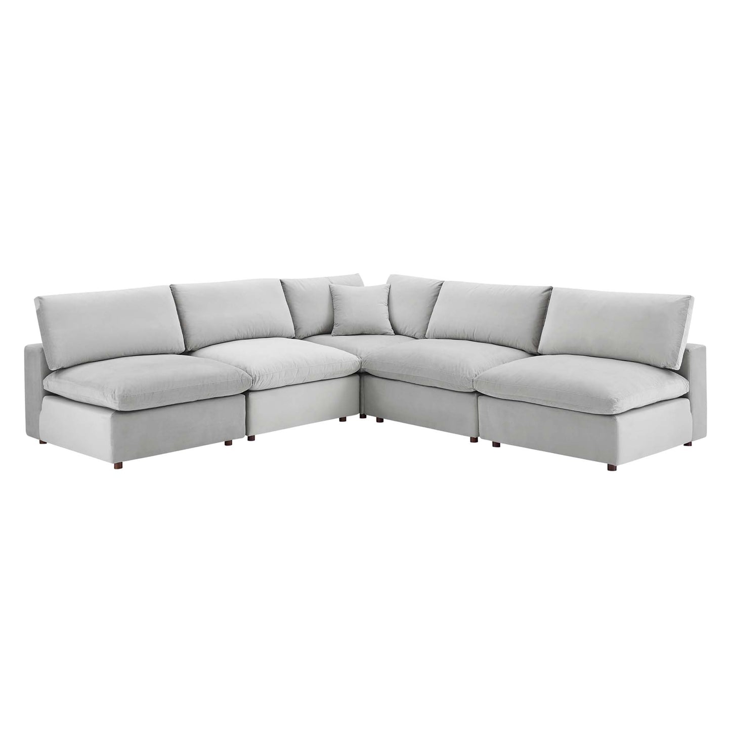 Commix 5-Piece Down Filled Overstuffed Performance Velvet Sectional Sofa