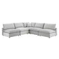 Commix 5-Piece Down Filled Overstuffed Performance Velvet Sectional Sofa