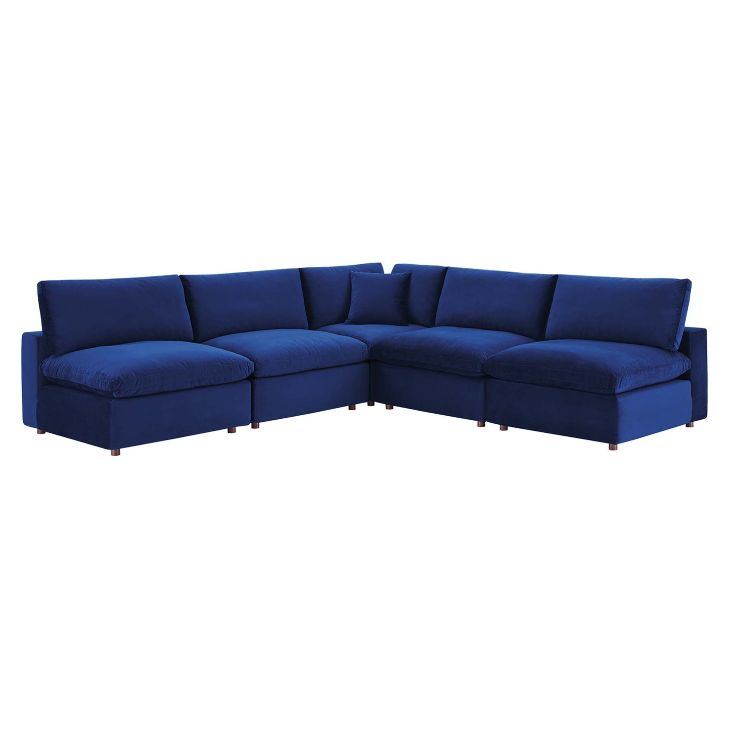 Commix 5-Piece Down Filled Overstuffed Performance Velvet Sectional Sofa