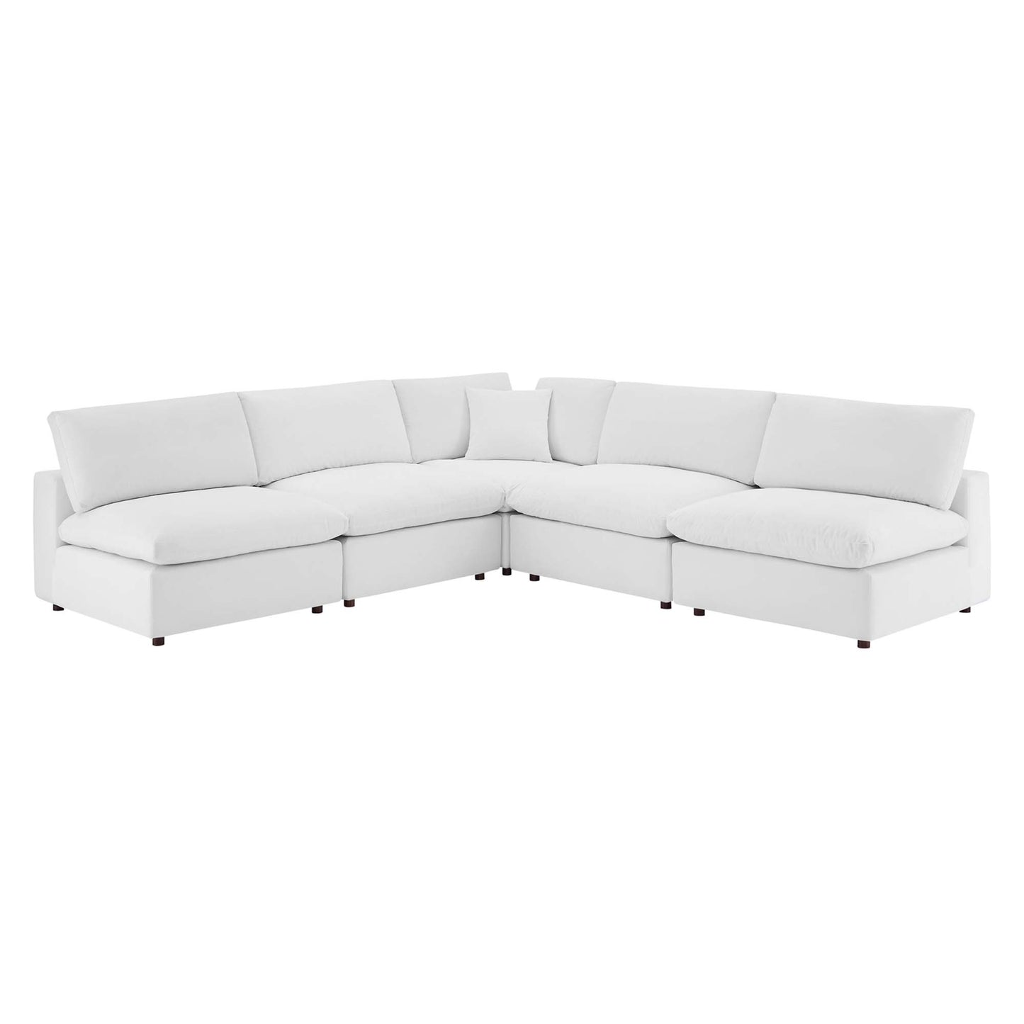 Commix 5-Piece Down Filled Overstuffed Performance Velvet Sectional Sofa