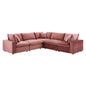 Commix 5-Piece Down Filled Overstuffed Performance Velvet Sectional Sofa