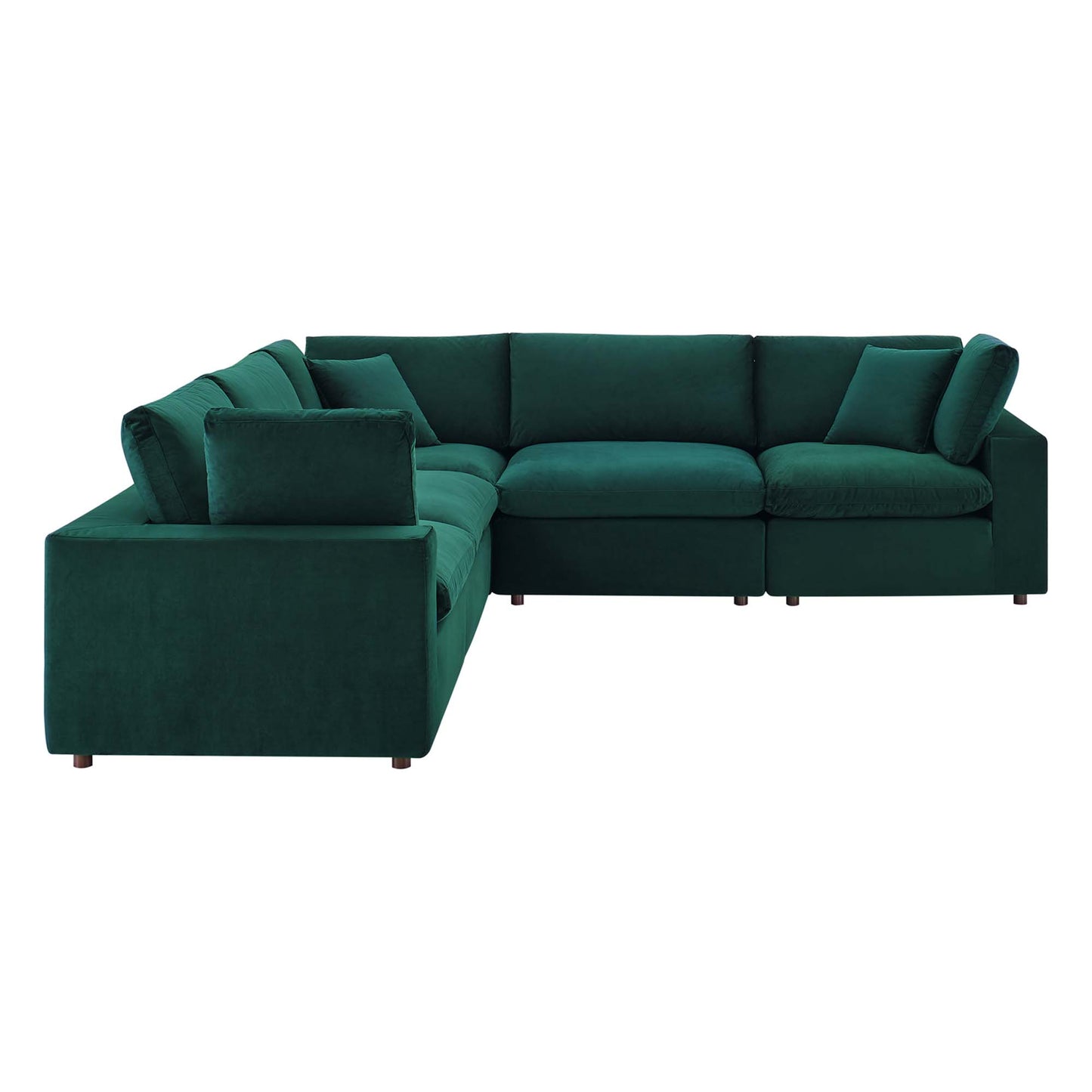 Commix 5-Piece Down Filled Overstuffed Performance Velvet Sectional Sofa