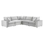 Commix 5-Piece Down Filled Overstuffed Performance Velvet Sectional Sofa