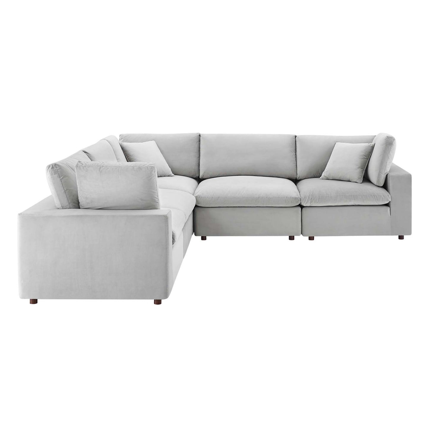 Commix 5-Piece Down Filled Overstuffed Performance Velvet Sectional Sofa