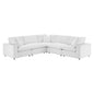 Commix 5-Piece Down Filled Overstuffed Performance Velvet Sectional Sofa