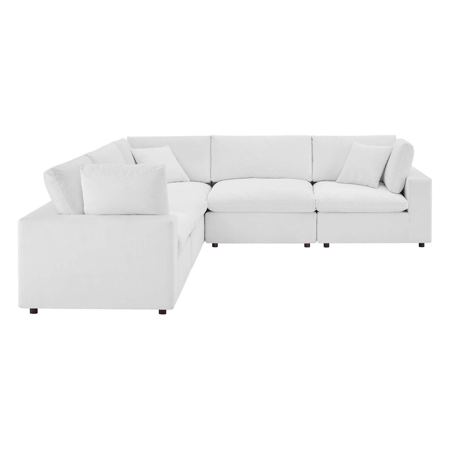 Commix 5-Piece Down Filled Overstuffed Performance Velvet Sectional Sofa