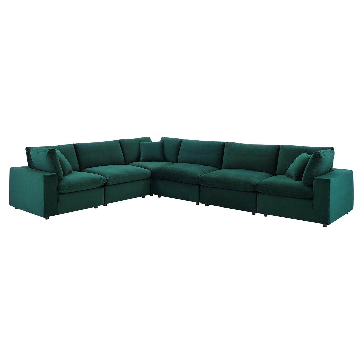 Commix 6-Piece Down Filled Overstuffed Performance Velvet Sectional Sofa