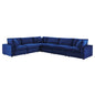 Commix 6-Piece Down Filled Overstuffed Performance Velvet Sectional Sofa