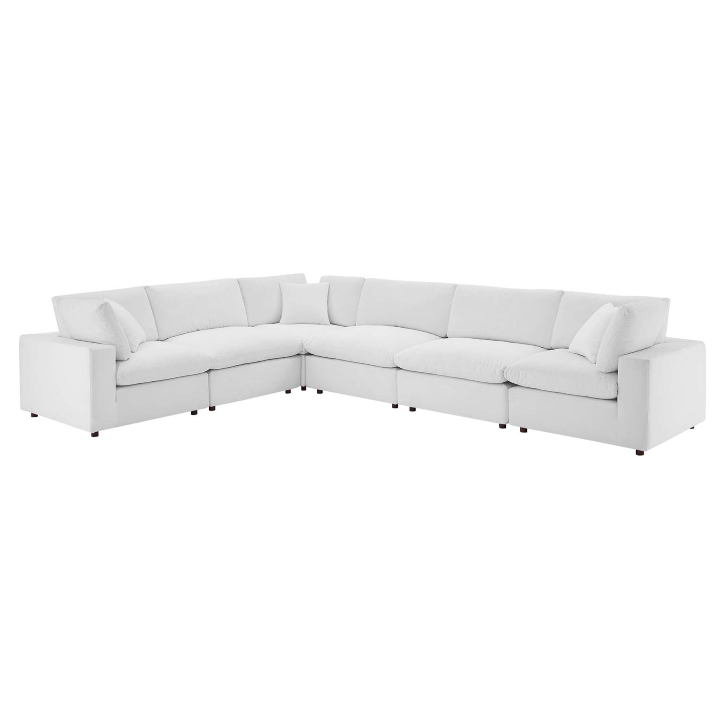 Commix 6-Piece Down Filled Overstuffed Performance Velvet Sectional Sofa