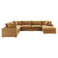 Commix 7-Piece Down Filled Overstuffed Performance Velvet Sectional Sofa