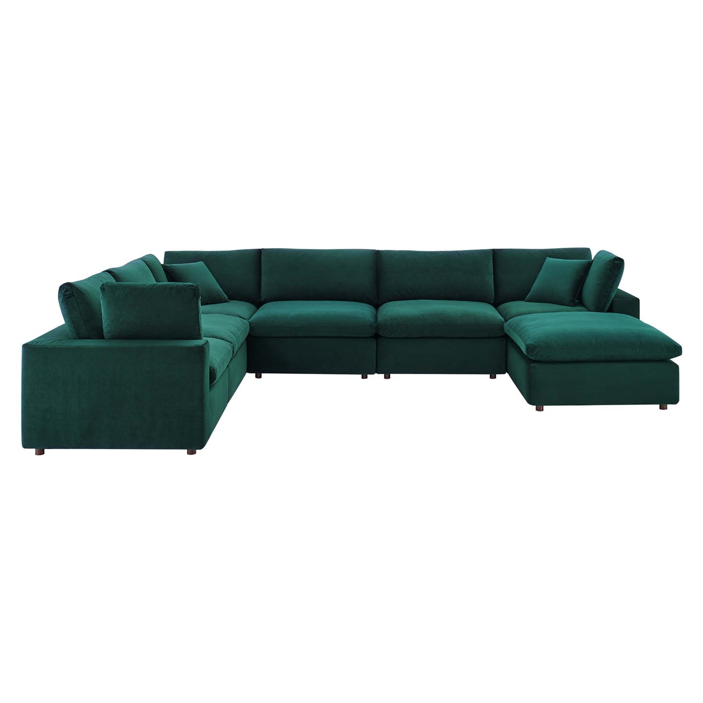 Commix 7-Piece Down Filled Overstuffed Performance Velvet Sectional Sofa