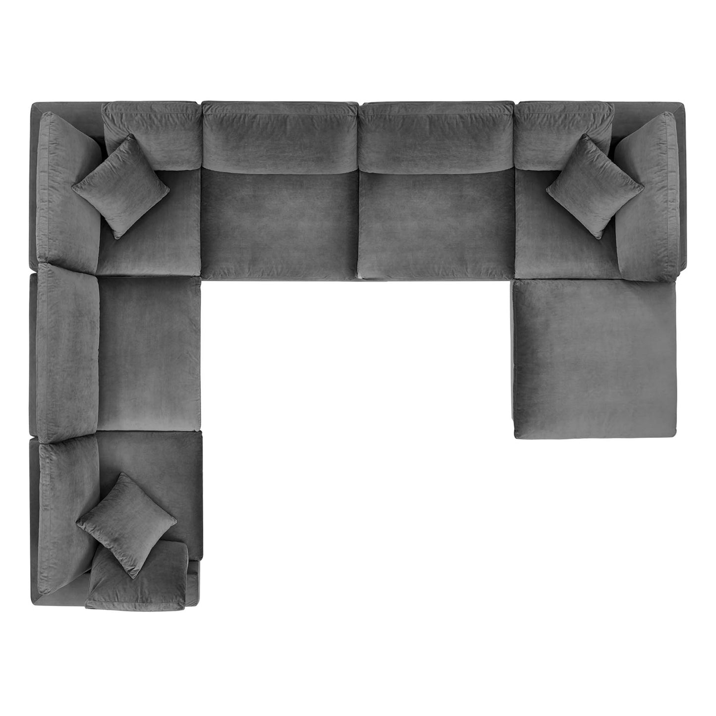 Commix 7-Piece Down Filled Overstuffed Performance Velvet Sectional Sofa