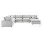 Commix 7-Piece Down Filled Overstuffed Performance Velvet Sectional Sofa