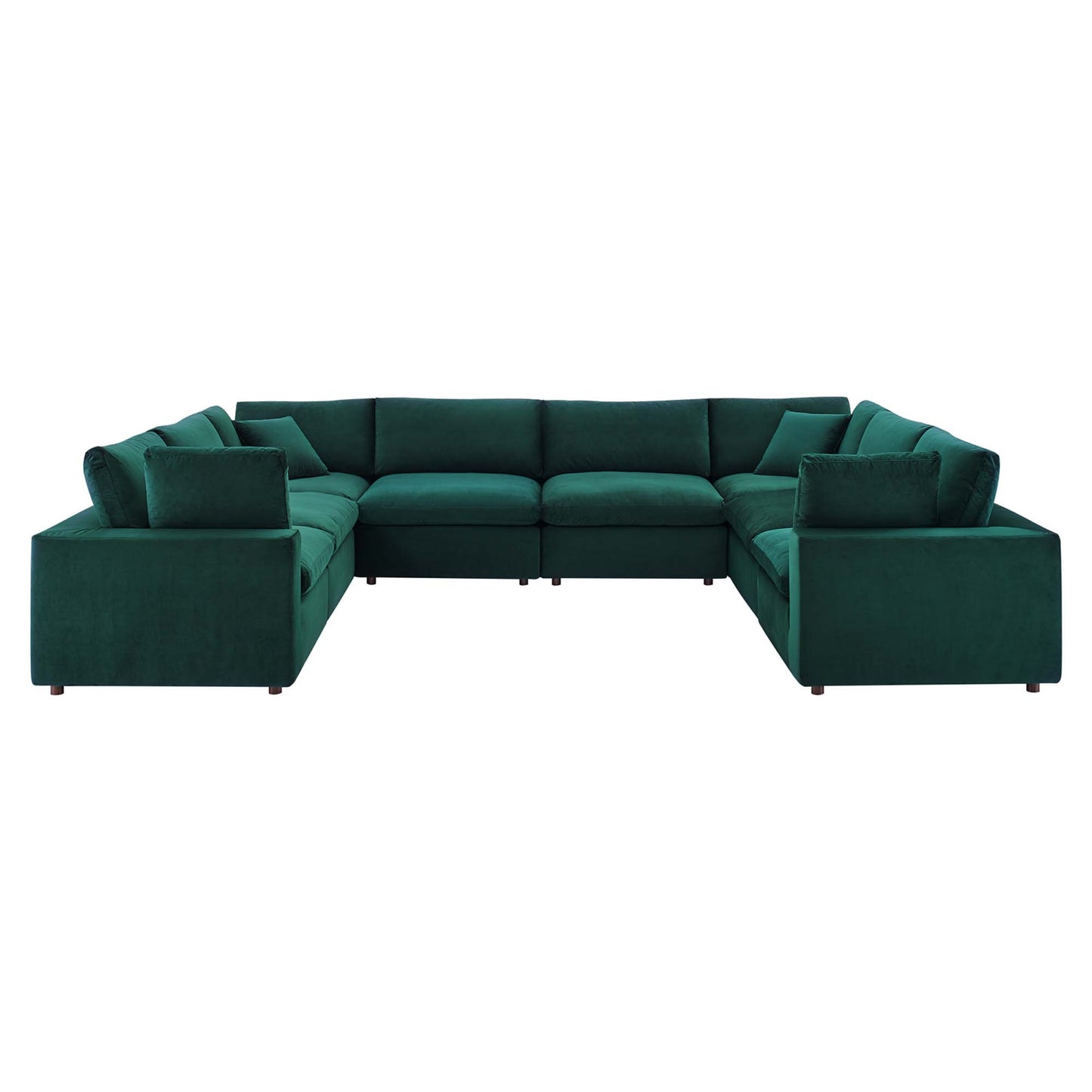 Commix 8-Piece Down Filled Overstuffed Performance Velvet Sectional Sofa