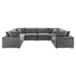 Commix 8-Piece Down Filled Overstuffed Performance Velvet Sectional Sofa