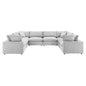 Commix 8-Piece Down Filled Overstuffed Performance Velvet Sectional Sofa