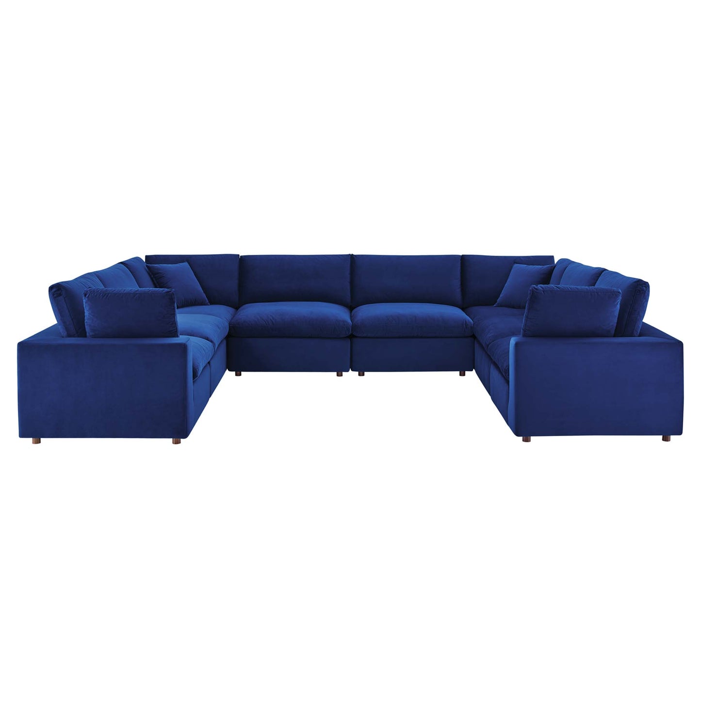 Commix 8-Piece Down Filled Overstuffed Performance Velvet Sectional Sofa