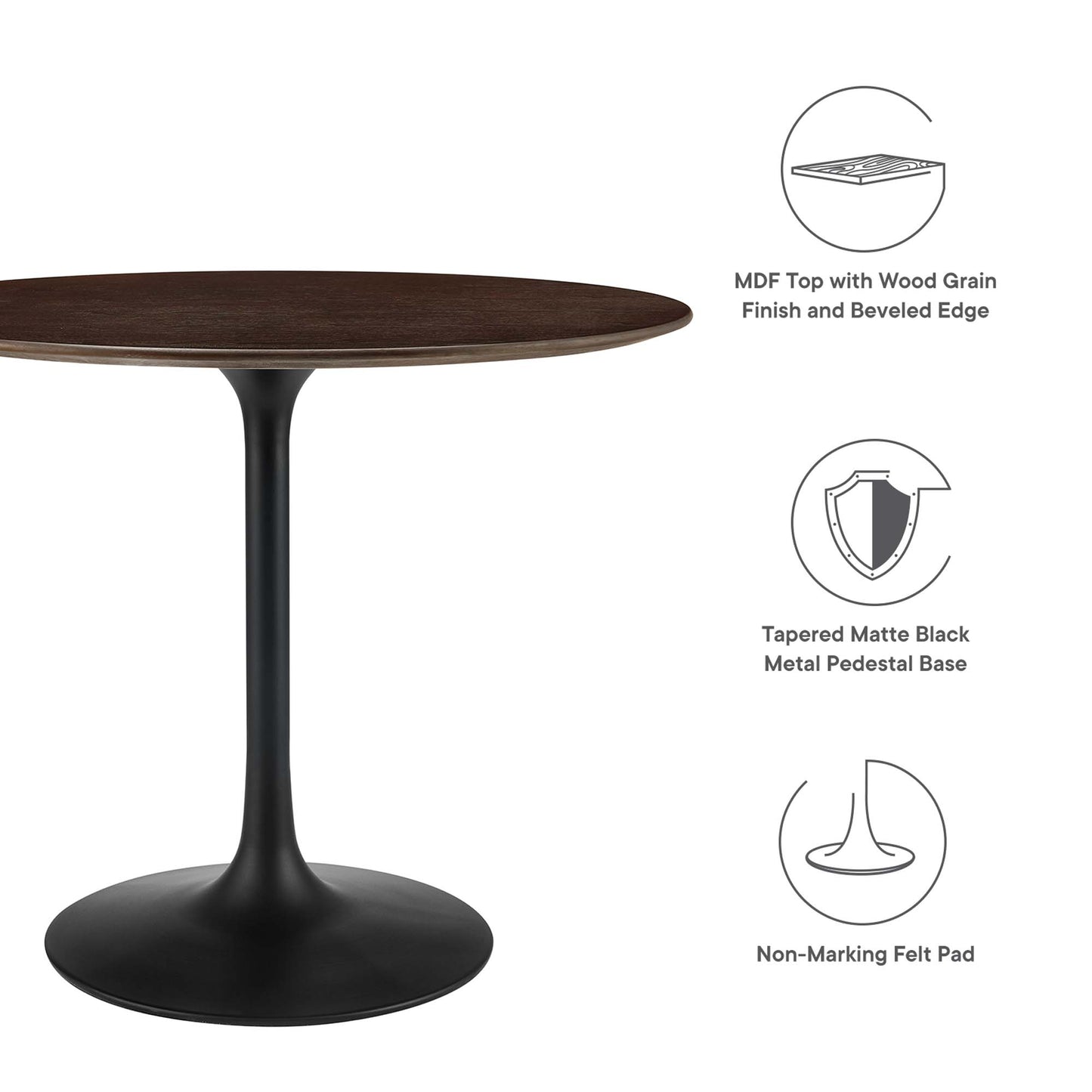 Lippa 36" Round Wood Grain Dining Table