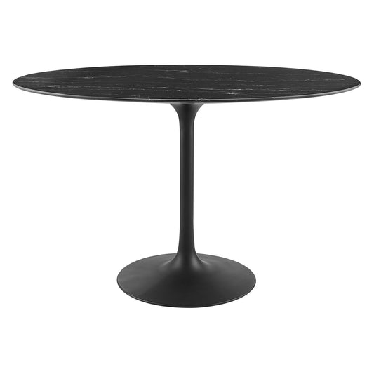 Lippa 48" Oval Artificial Marble Dining Table