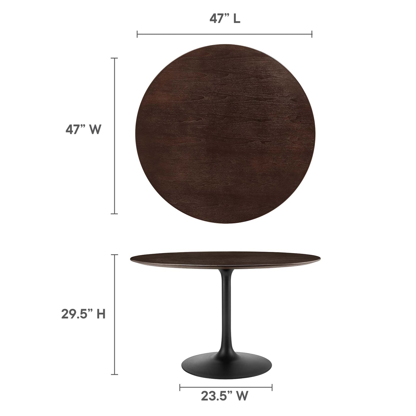 Lippa 48" Round Wood Grain Dining Table