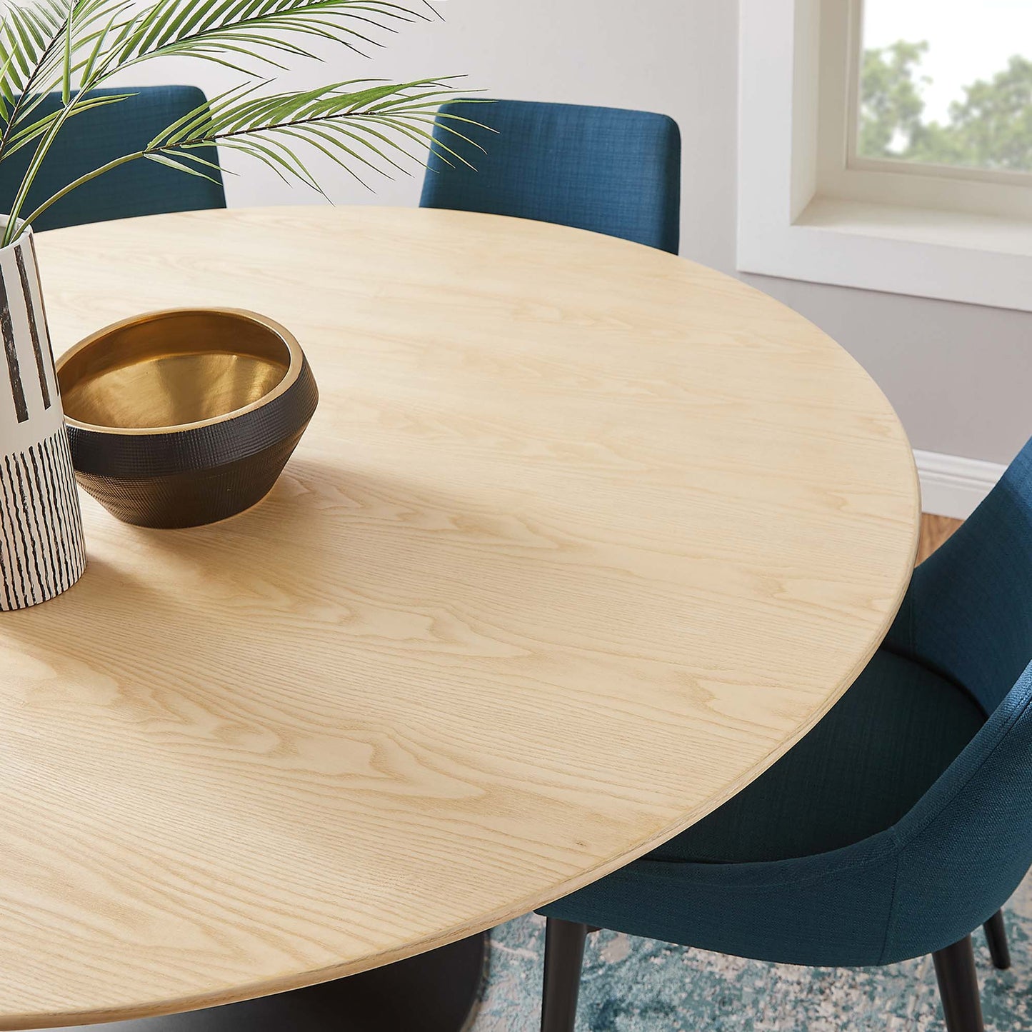 Lippa 60" Round Wood Grain Dining Table