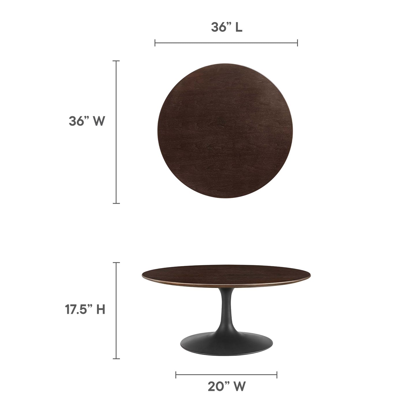 Lippa 36" Round Wood Grain Coffee Table