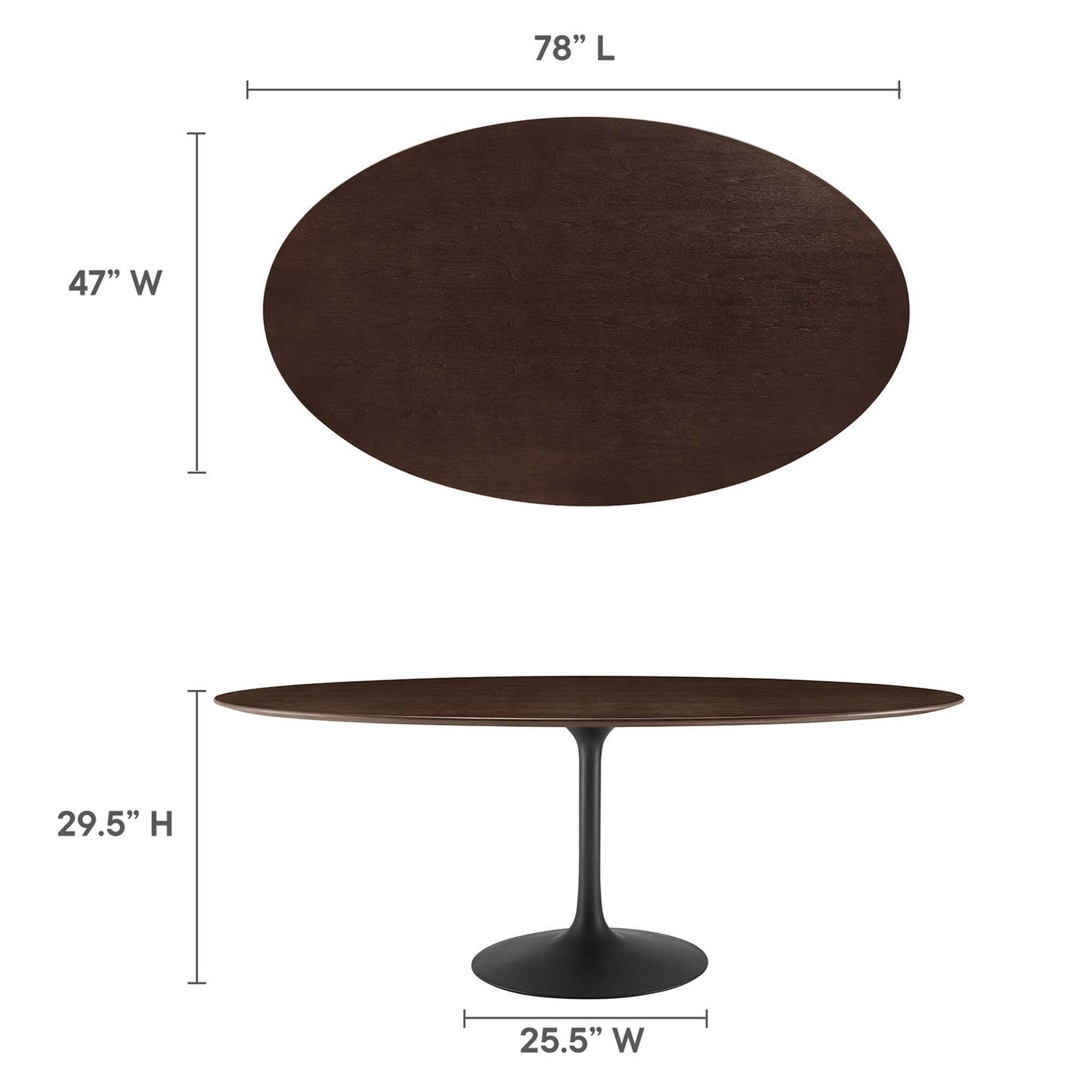 Lippa 78" Oval Wood Grain Dining Table