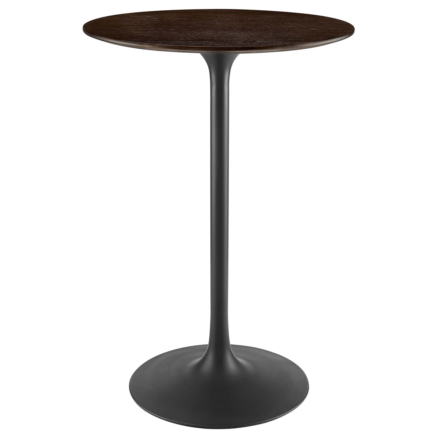 Mesa de bar Lippa redonda de 28" con veta de madera de Modway