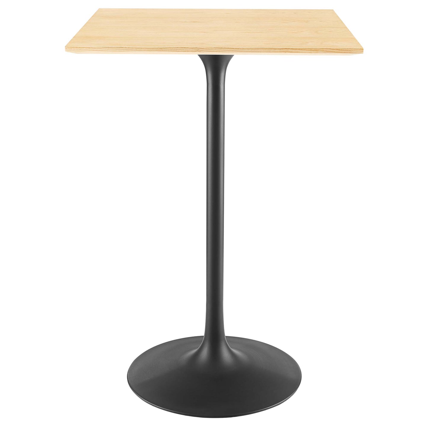 Table de bar carrée Lippa 28" en grain de bois par Modway