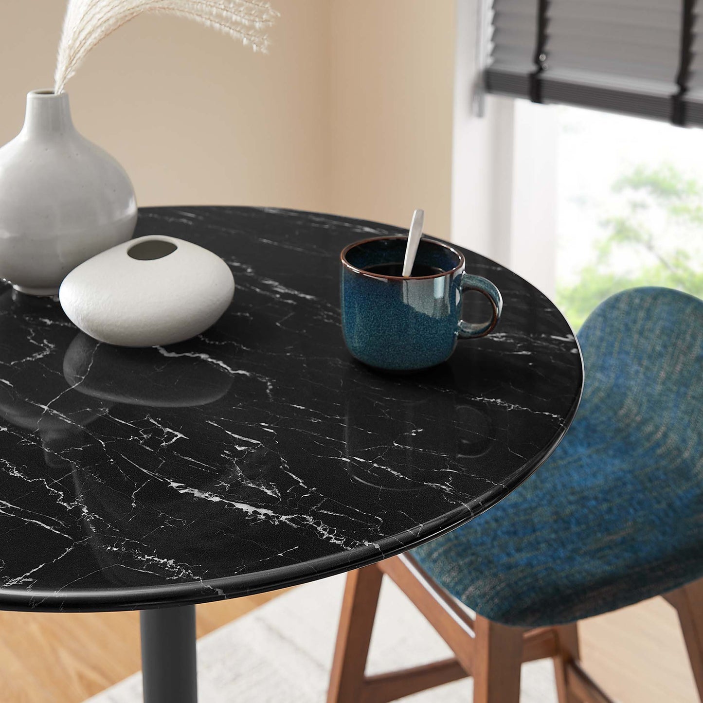 Lippa 28" Round Artificial Marble Bar Table