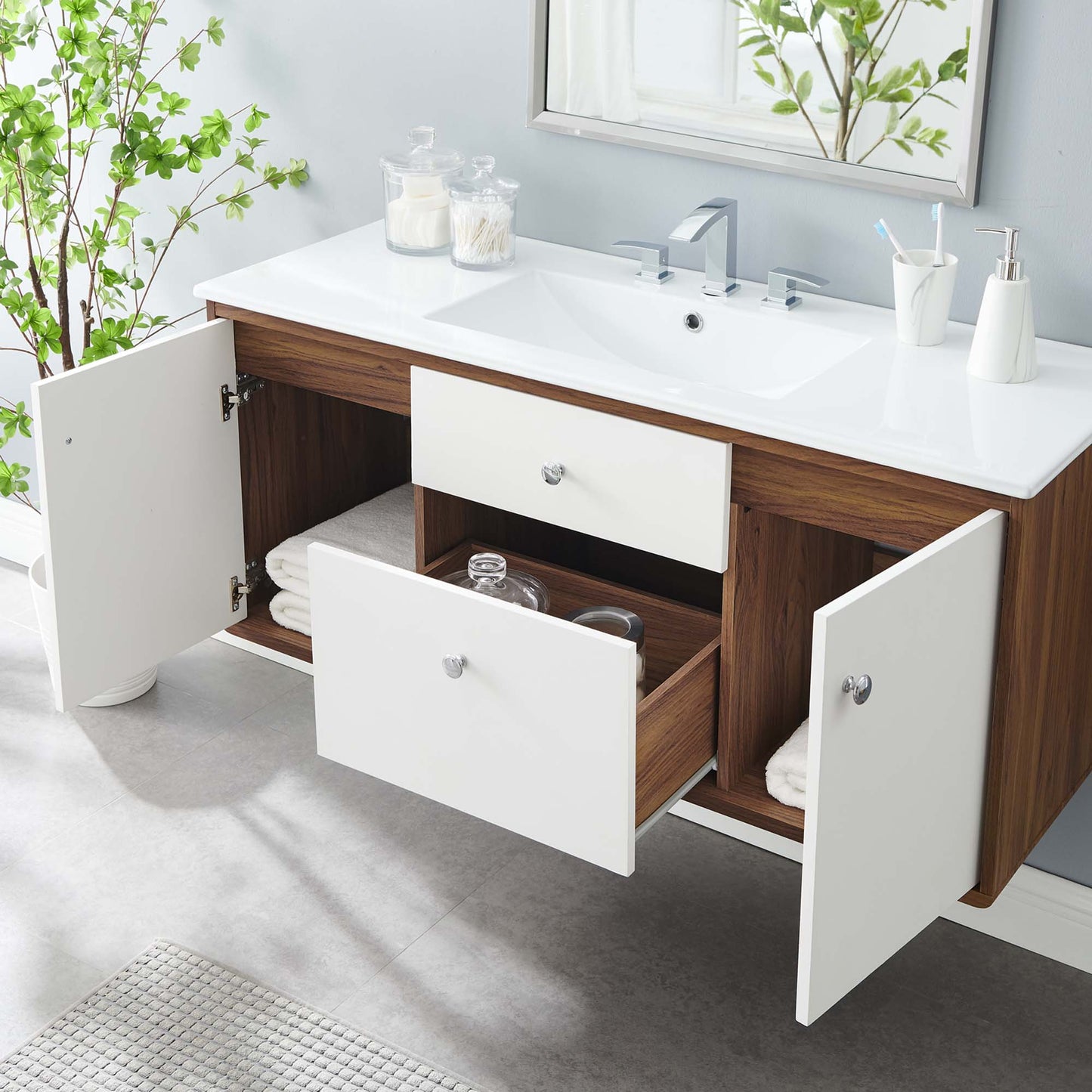 Transmit 48" Wall-Mount Bathroom Vanity