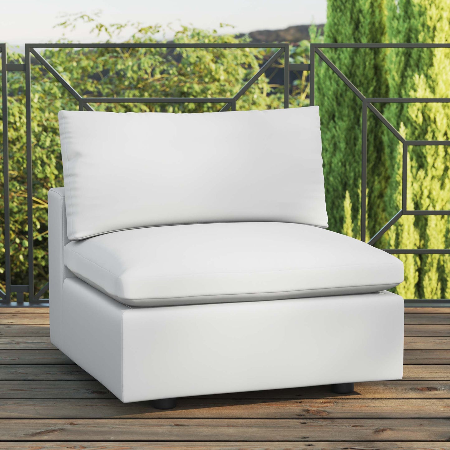 Commix Overstuffed Outdoor Patio Armless Chair