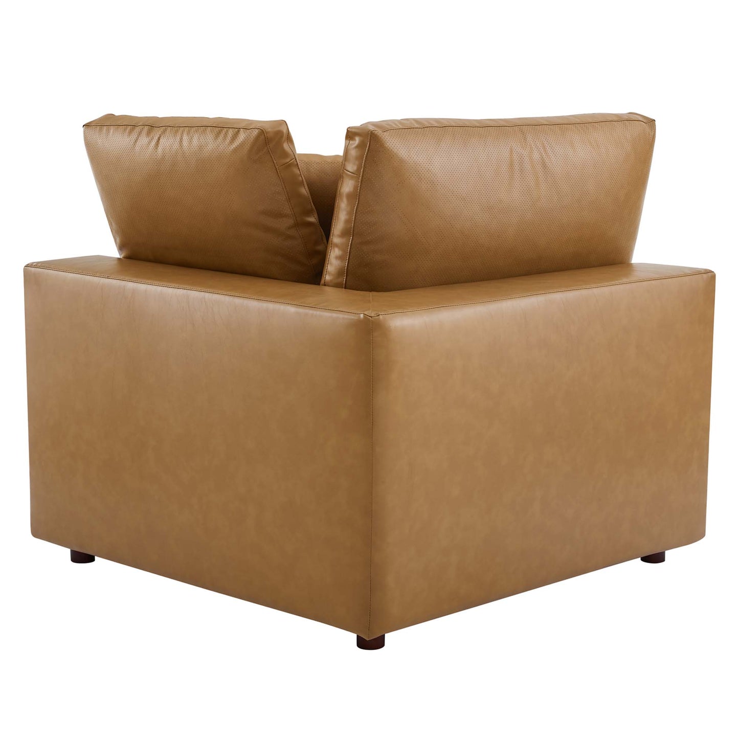 Commix Down Filled Overstuffed Vegan Leather Loveseat