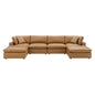 Commix 6-Piece Down Filled Overstuffed Vegan Leather Sectional Sofa