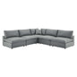 Commix 5-Piece Down Filled Overstuffed Vegan Leather Sectional Sofa