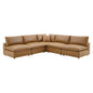 Commix 5-Piece Down Filled Overstuffed Vegan Leather Sectional Sofa